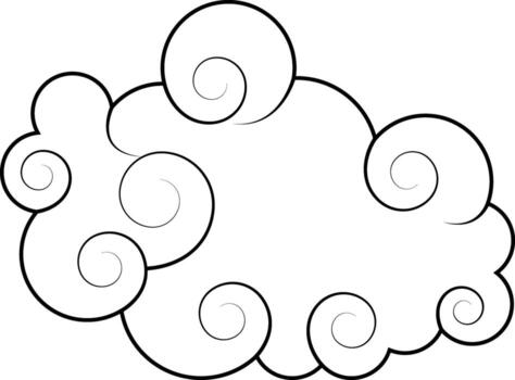 Oriental Clouds Pattern Icon. Isolated on White Background vector