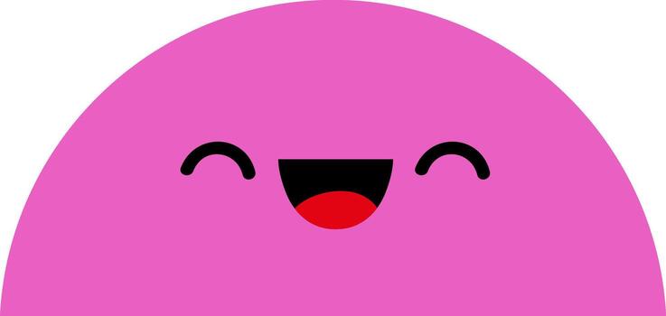 Pink happy smiling character generating joy and positive emotions vector
