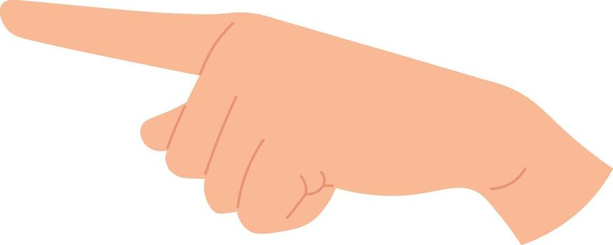 Hand pointing index finger indicating direction vector