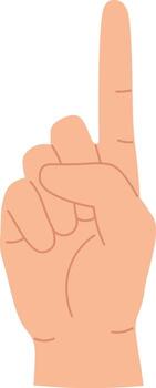 Hand gesture pointing up showing number one vector