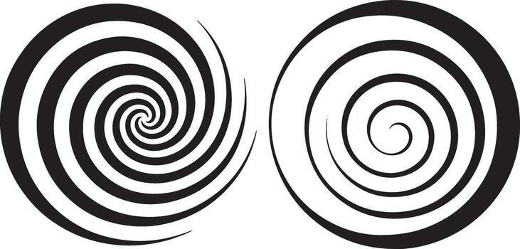 Hypnotic Swirls on Clear Backdrop Two Spirals for Captivating Visuals in Design vector