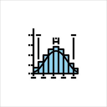 Gaussian Distribution Curve Icon Statistics Normal Distribution, graph vector