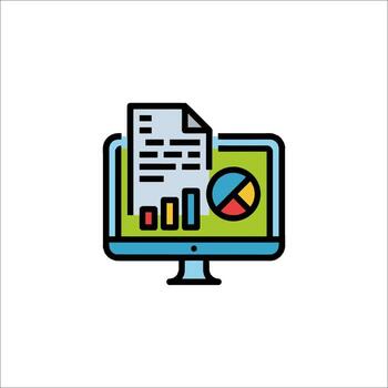 Data Analysis on Computer Charts Reports and Statistics, analytics vector