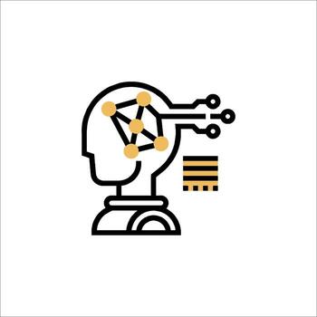 Artificial Intelligence Icon Machine Learning AI Concept, smart vector