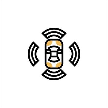 Autonomous Car Icon Self-Driving Vehicle Sensor Technology, artificial intelligence vector