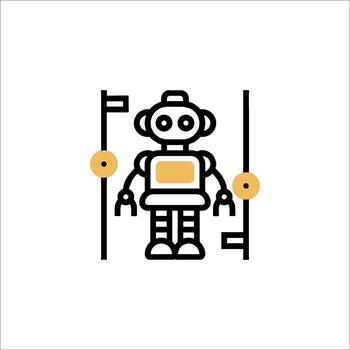 robot línea siguiendo icono ai tecnología automatización, artificial inteligencia vector