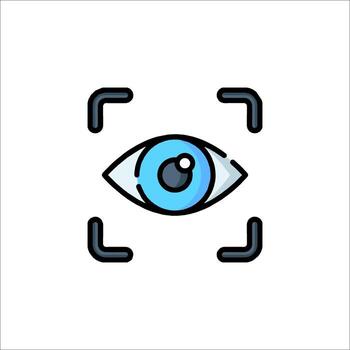 Eye Scan Icon Biometric Identification Security Technology, data protection vector