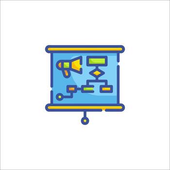 Presentation Board Marketing Strategy Flowchart and Planning, process vector