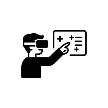 virtual interfaz Interacción silueta. aumentado realidad datos controlar concepto vector