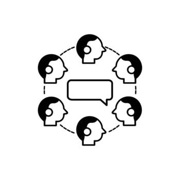 Team Communication Icon. Online Collaboration and Networking Symbol vector