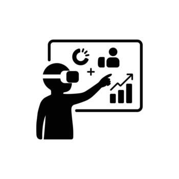 vr datos presentación silueta. negocio crecimiento y analítica visualización concepto vector