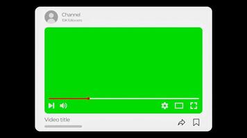 Media Player Animation on Transparent Background with Green Chroma Key and Red Playback Line video