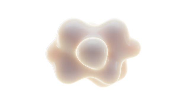 resumen fluido gota con suave resplandor orgánico forma translúcido amorfo formar 3d representación png