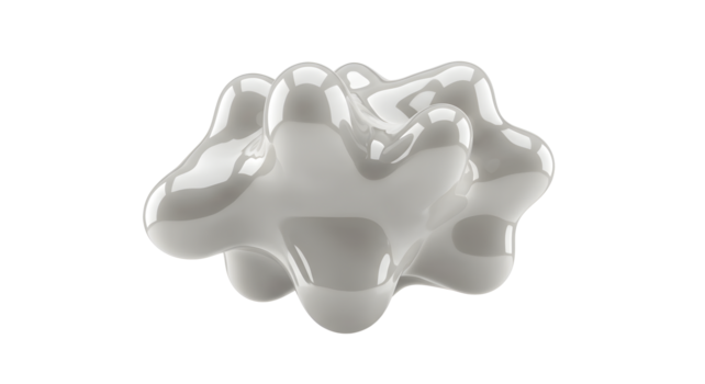 abstrakt vit amorf klick glansig organisk form med slät kurvor på transparent bakgrund png