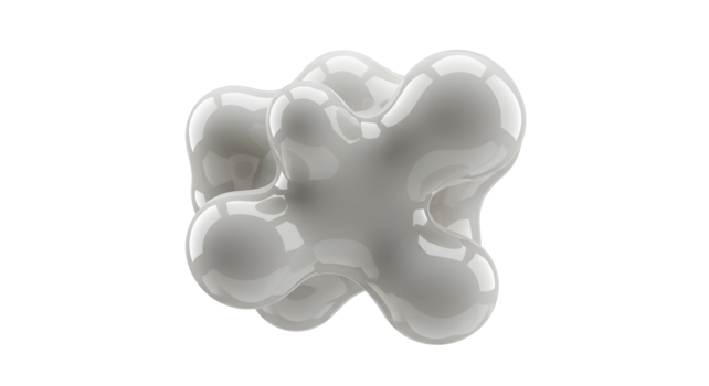 astratto lucido bianca liquido blob morphing insieme senza soluzione di continuità 3d rendere png