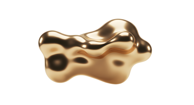 resumen oro líquido gota forma 3d representación transparente antecedentes png