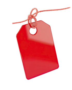 en vibrerande röd märka med en sträng idealisk för mönster på transparent bakgrund png