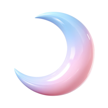 Smooth Pastel Moon with Subtle Gradient for Artistic Use png