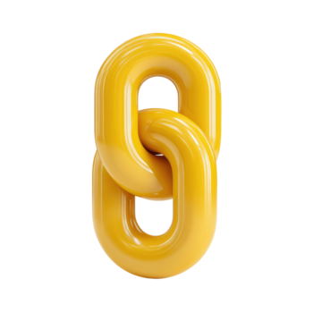 gul länk kedja symboliserar förbindelse och enhet i design png