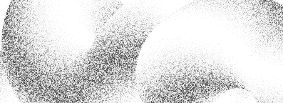 Stippled wavy sand grain texture. Dotted curved gradient wave background. Grunge gritty noise dot work wallpaper with particles, granules, speckles. halftone cloudy grit backdrop overlay vector