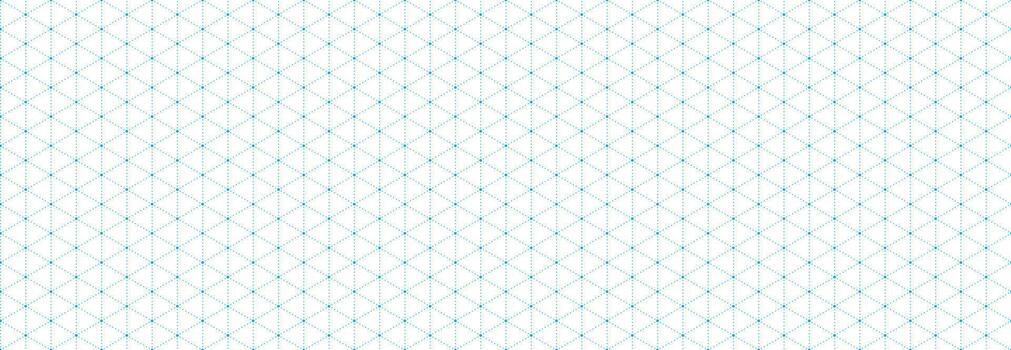 sin costura isométrica cuadrícula papel. punteado lineal triangular Plano repitiendo modelo. grafico guía antecedentes para ingeniería, arquitecto, técnico dibujo. azul forrado regla sábana página modelo vector