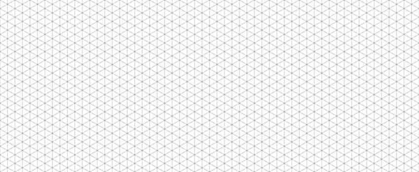 Seamless isometric grid paper. Dashed linear triangular blueprint repeating pattern. Black graph guide background for engineering, architect, technical drawing. Lined ruler sheet page template vector