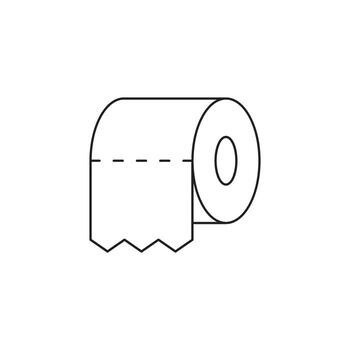 Simple outline drawing of a toilet paper roll, clean and minimalist design for various applications vector