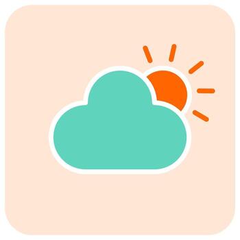Sunny Cloud Weather Icon for Forecast App and Climate Dashboard Design vector