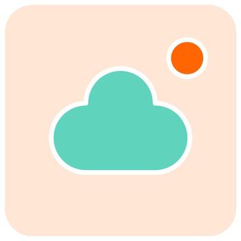 Cloud and Sun Minimal Icon for Weather App Interface and Forecast Design vector