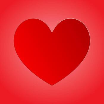 uno rojo corazón en rojo para enamorado y diseño, papel corte estilo. vector