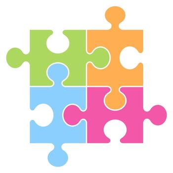 pastel rompecabezas rompecabezas icono para modelo y diseño, ilustración. vector