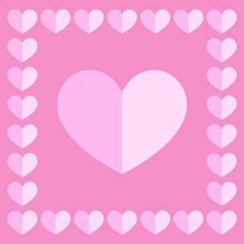 uno rosado y blanco corazón con marco en rosado para modelo y diseño. vector