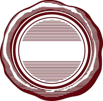 rojo cera sello o vacío redondo marco para texto sin antecedentes vector