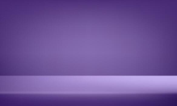 vacío púrpura estudio antecedentes. vacío habitación estudio con mesa. espacio para de venta productos, fondo, fondo de pantalla, fondo, texto. degradado mesa. ilustración. vector