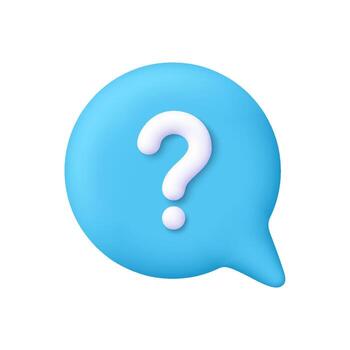 Blue speech bubble with white question mark. FAQ, help, customer support and communication concept. 3d icon. Cartoon minimal style. vector