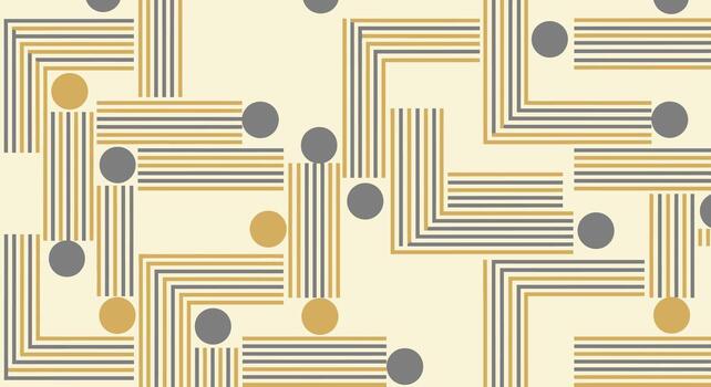 ligero crema antecedentes con un repitiendo modelo de amarillo y gris líneas y círculos vector