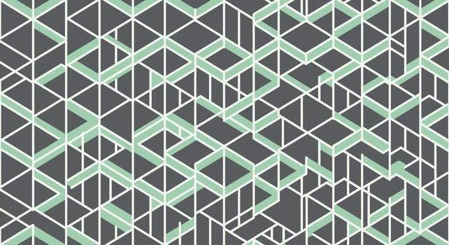 resumen geométrico modelo con enclavamiento formas y líneas en gris, blanco, y menta verde vector