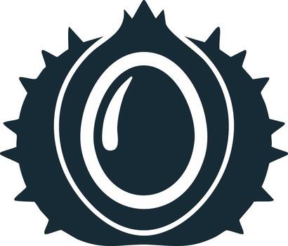 aislado icono de abrió castaño de indias nuez con claveteado cáscara demostración sus semilla gráfico ilustración representa botánico naturaleza vector