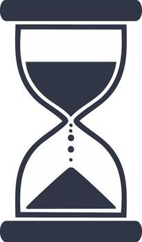 Hourglass Sand Timer with Falling Sand and Time Measurement Concept vector