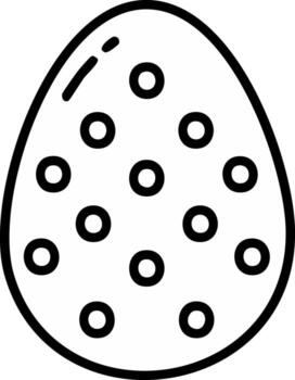 Decorated Easter egg with circles pattern line icon. Simple spring holiday symbol. vector