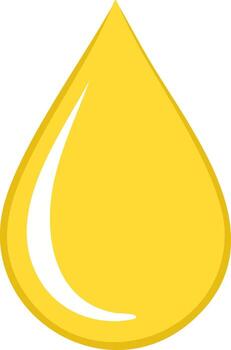 Vibrant yellow fluid drop icon with glossy reflection design vector