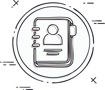 un cuaderno con un persona en eso vector