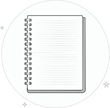 A notebook with a blank page on a white background vector