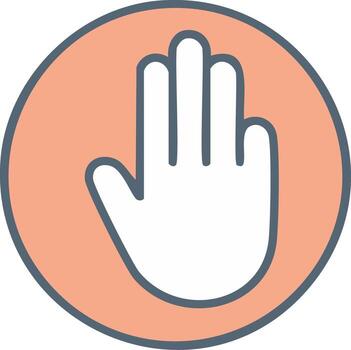 hand icon in a circle for stop warning or high five gesture vector