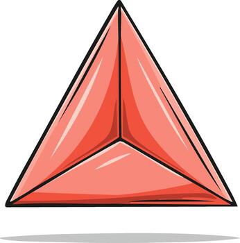 Stylized red pyramid illustration modern geometric shape abstract design element vector