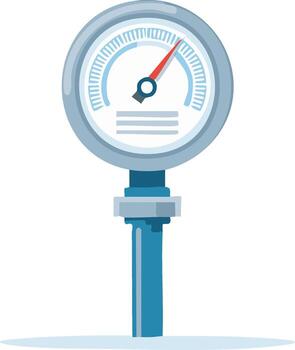 Industrial Gauge Meter Reading Red Arrow Pointing Display Measurement Tool vector
