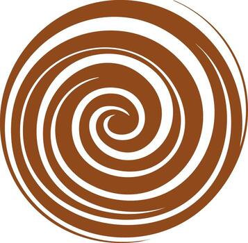 Abstract Brown Swirl Pattern, Circular Vortex Design Element with Spiral Motion and Rotating Effect vector