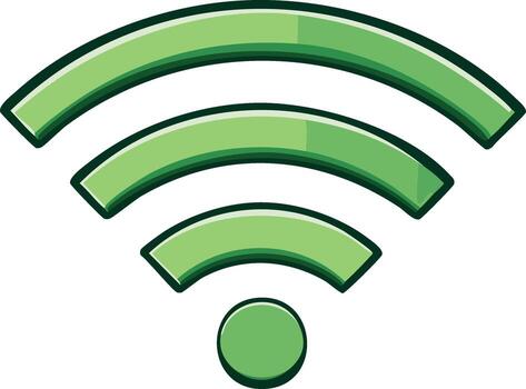 Green Wifi Signal Symbol, Internet Wireless Network, Connection Icon vector