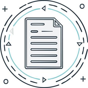 documento papel archivo reporte icono con resumen datos fluir proceso vector