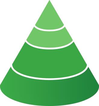 Green gradient pyramid chart illustrating layered levels and concepts vector